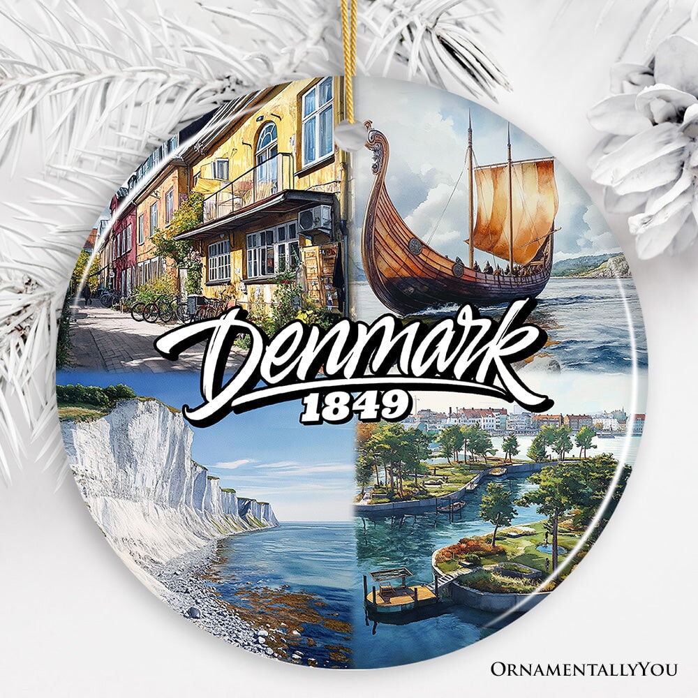 Majestic Denmark Landmarks Ornament, Scandinavian Heritage Christmas Gift and Copenhagen Souvenir