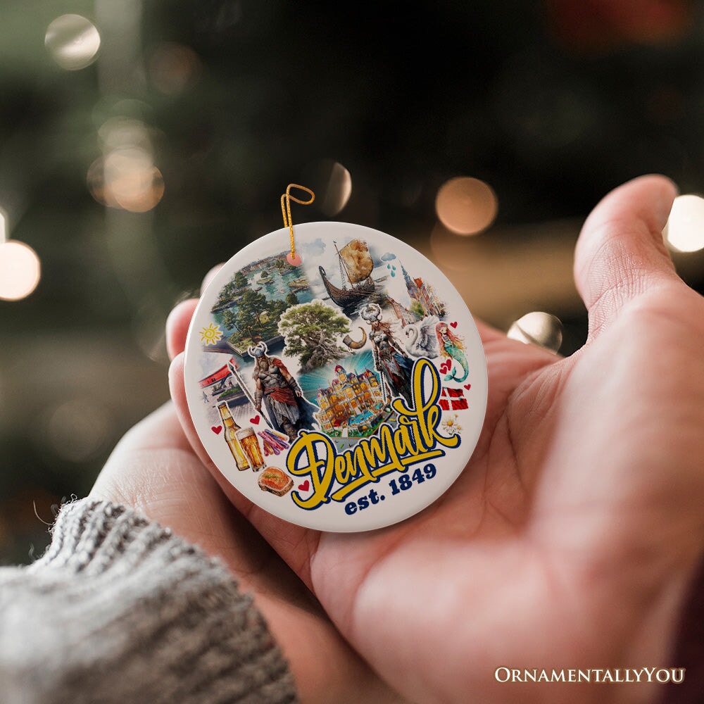 Majestic Denmark Landmarks Ornament, Scandinavian Heritage Christmas Gift and Copenhagen Souvenir
