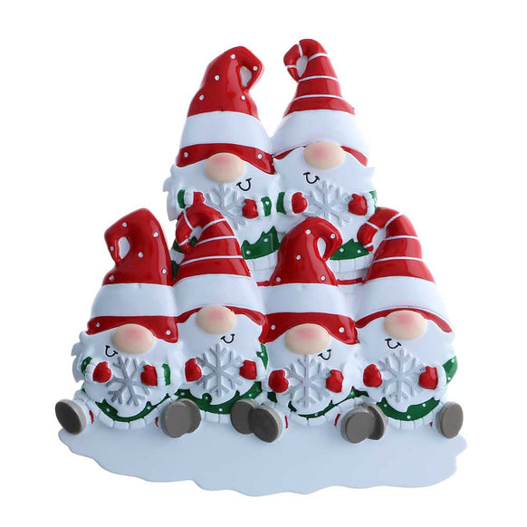 Gnome Family of 6 Personalized Ornament