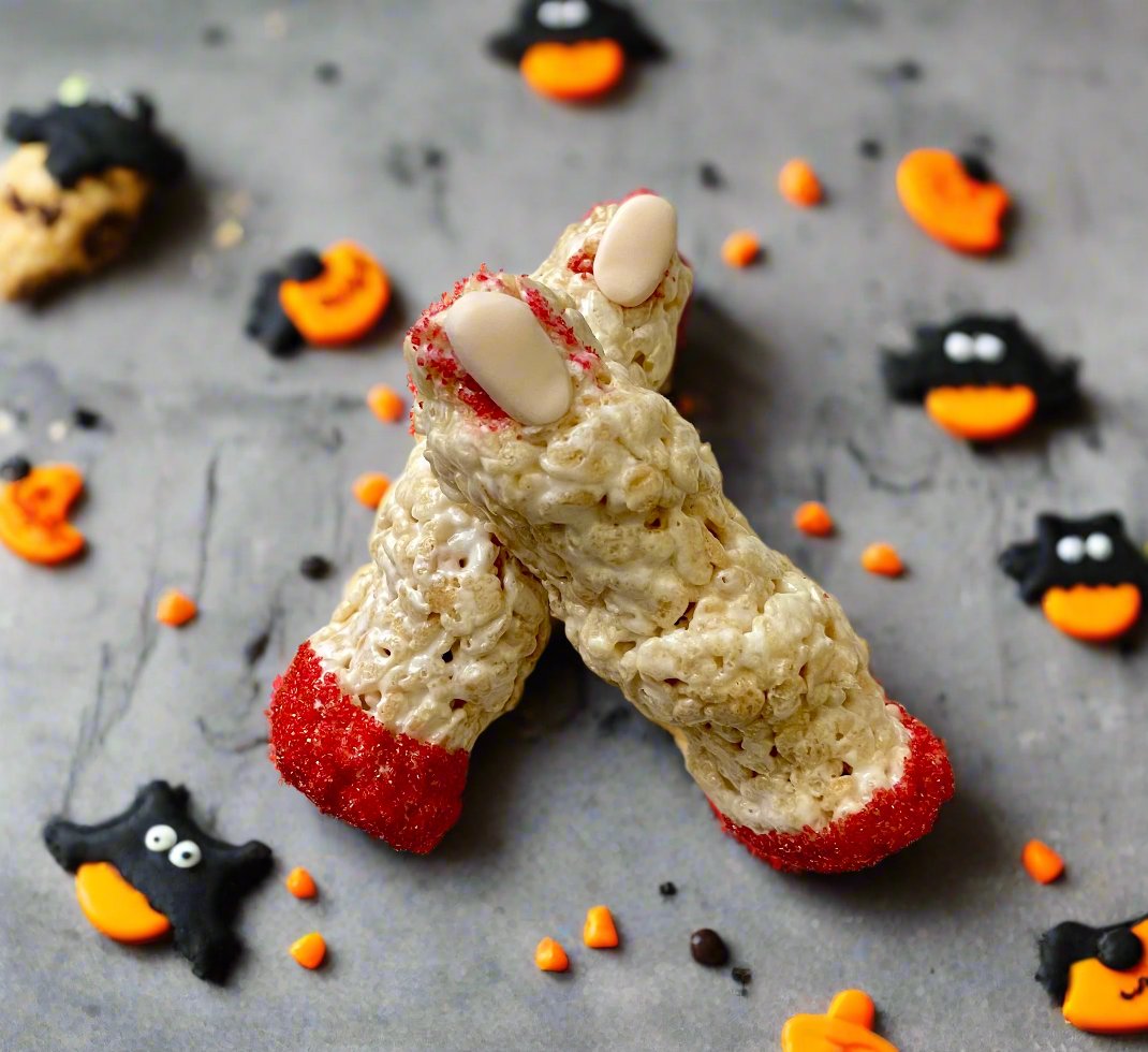 Halloween "Bloody" Fingers Rice Crispie Treats
