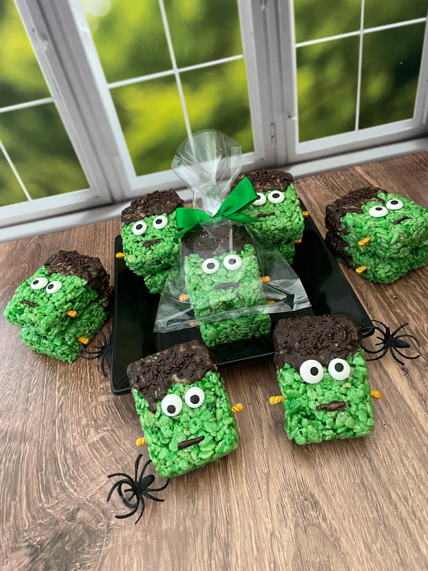 Halloween "Frankenstein" Rice Crispie Treats