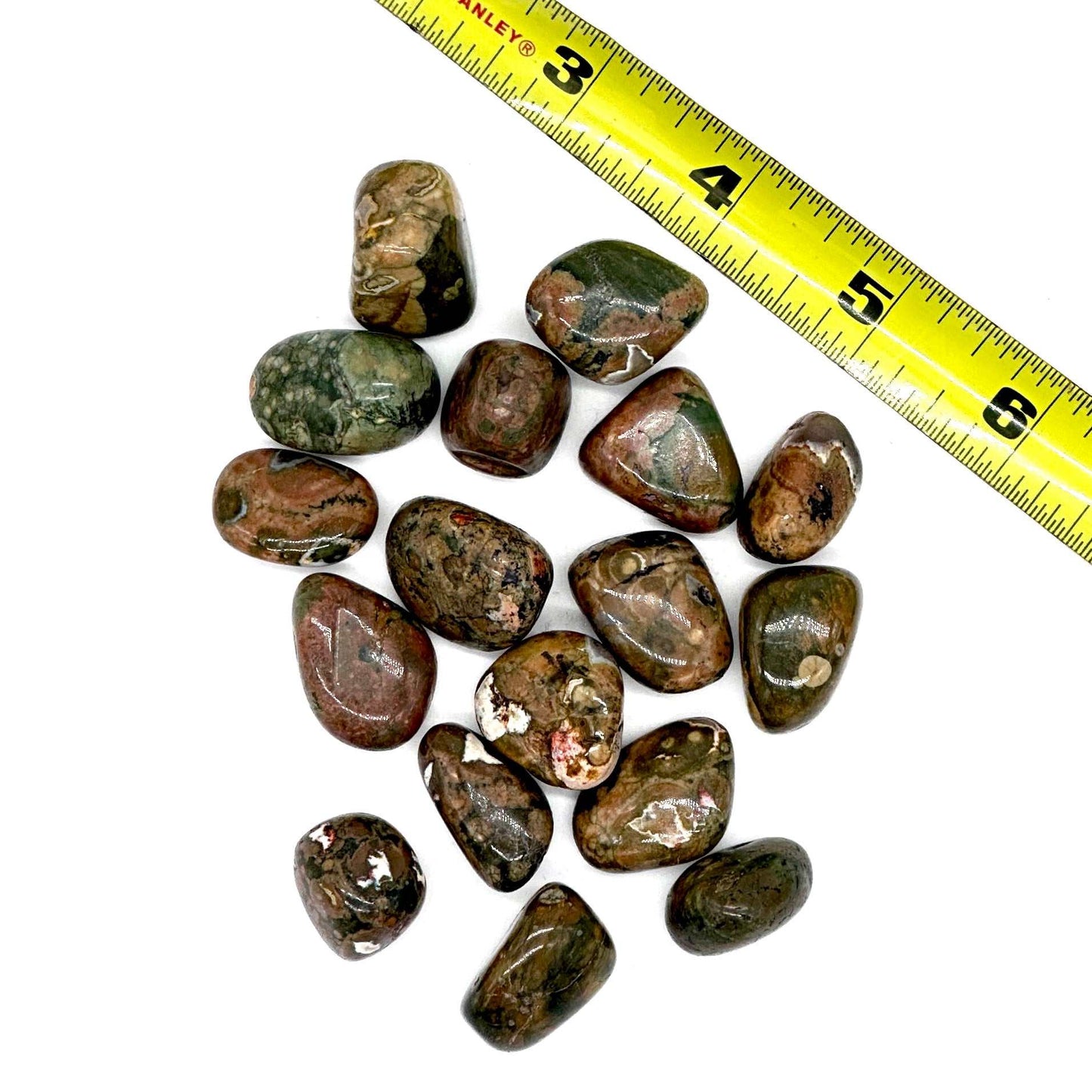 Rainforest Rhyolite Tumbled Stone - The Stone of Joy and Balance