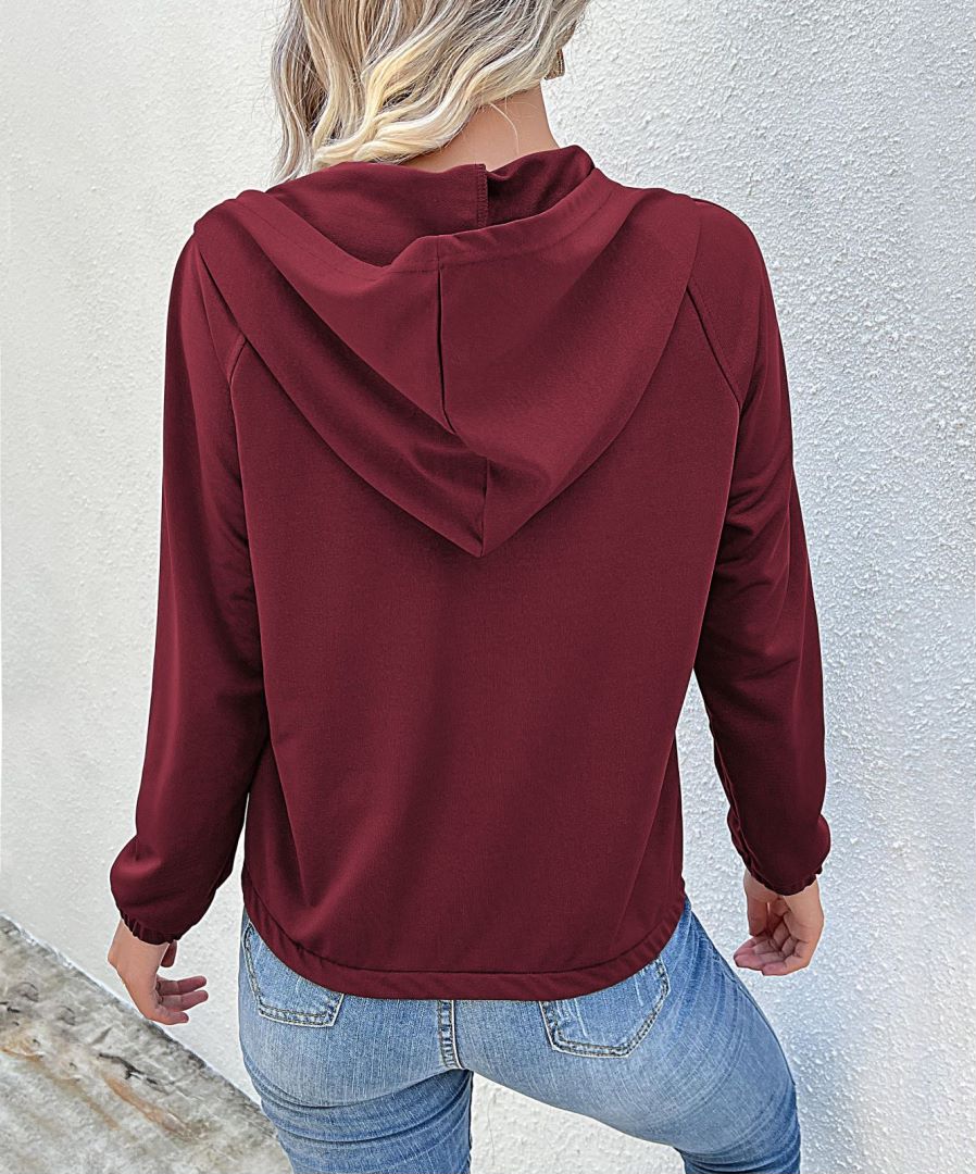 Half Button Hooded Sweatshirt