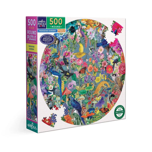 Paradise Garden 500 Piece Round Jigsaw Puzzle