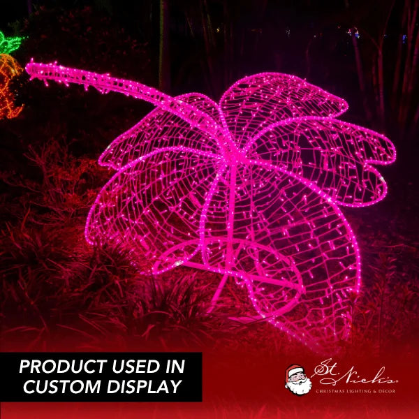 LED Mini Lights 5MM Pink Static Green Wire 6" Spacing