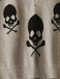 Skull V-neck Sweater