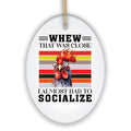 Quirky Antisocial Rooster Ceramic Ornament, Cute and Funny Christmas Gift