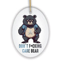 Quirky Care Bear Ceramic Ornament, Cute and Funny Christmas Gift