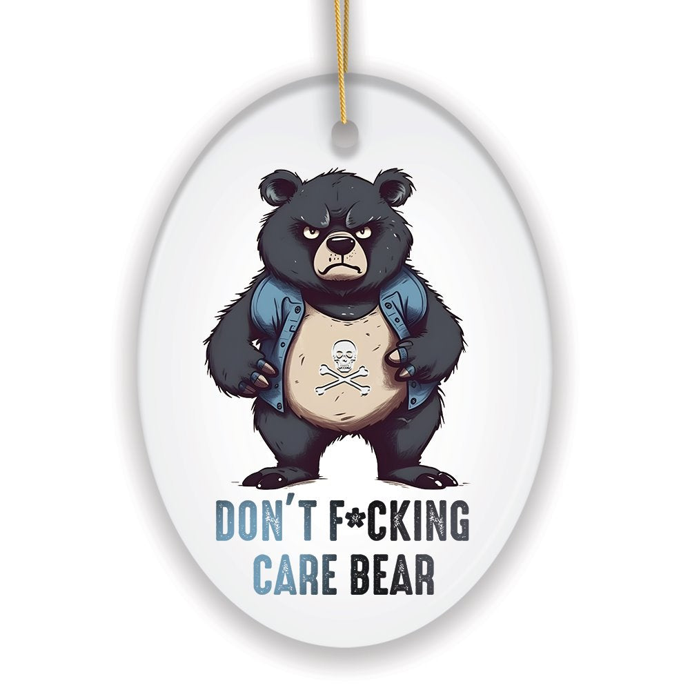 Quirky Care Bear Ceramic Ornament, Cute and Funny Christmas Gift