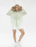 Kathryn Classic Button-Up Blouse, Mint Lace | Grace+Emma