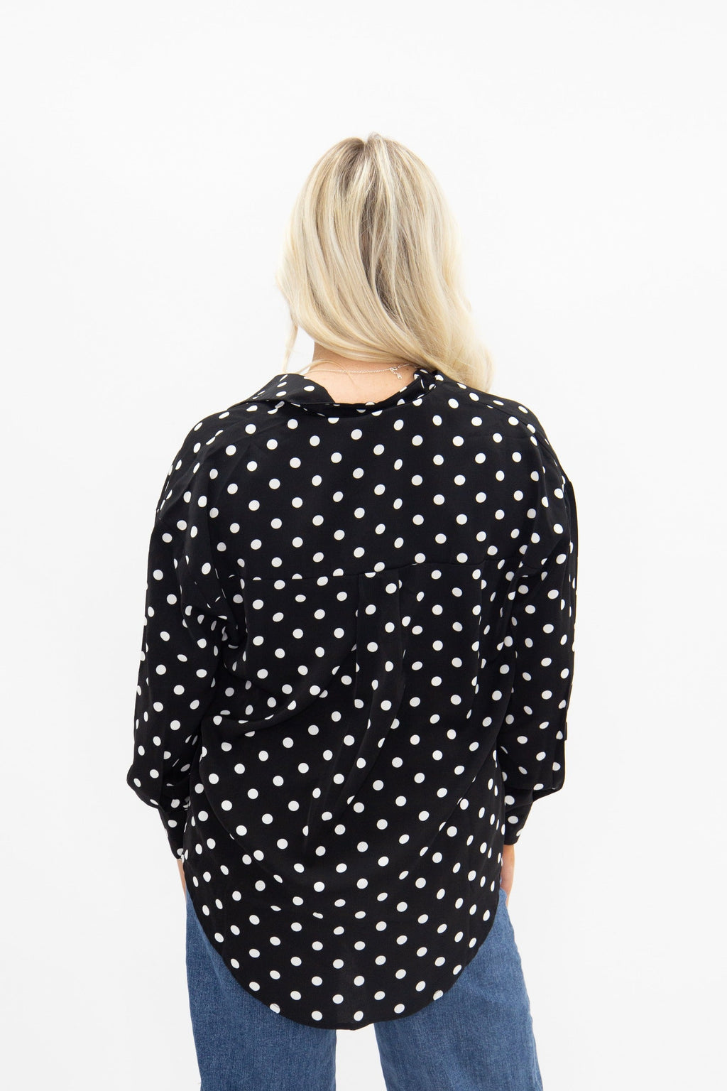 The Kathryn Classic Button-Up | Polka Dot | Grace+Emma | Women's Relaxed Fit Button-Front Top | XS–3XL