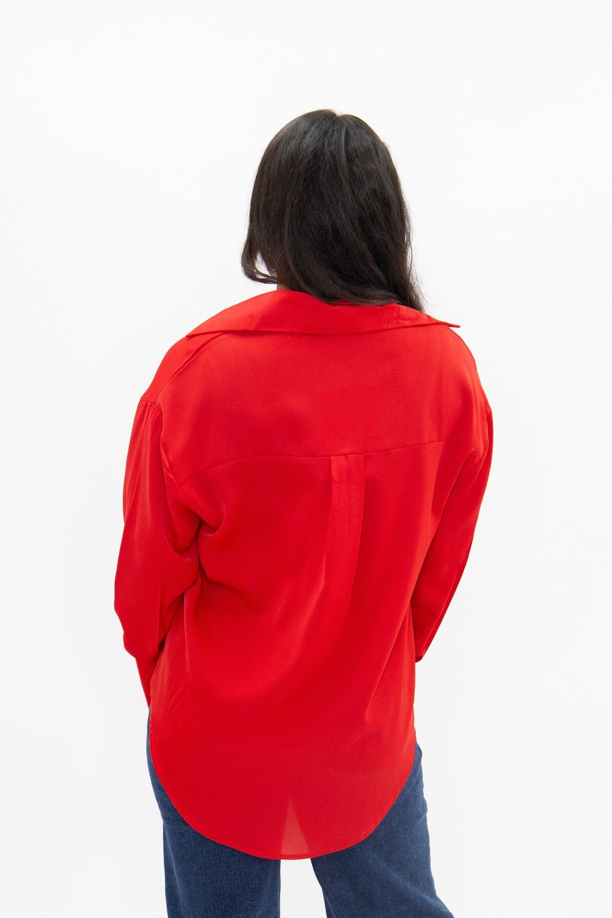 The Kathryn Classic Button-Up | Dark Red | Grace+Emma | Women's Relaxed Fit Button-Front Top | XS–3XL