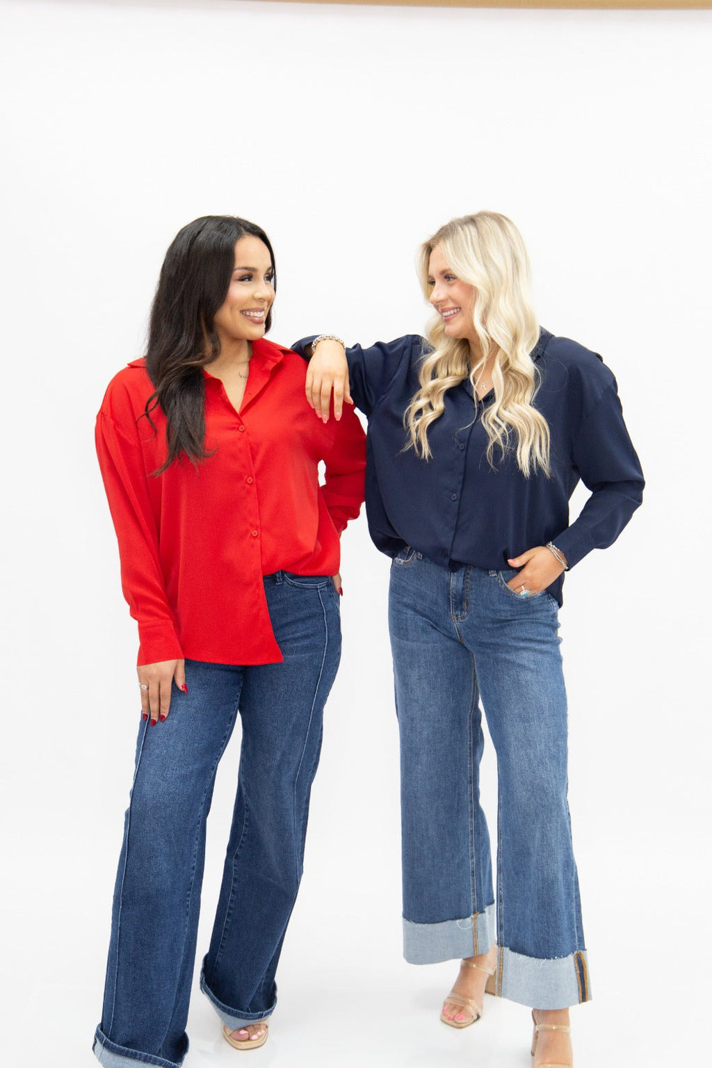 The Kathryn Classic Button-Up | Dark Red | Grace+Emma | Women's Relaxed Fit Button-Front Top | XS–3XL