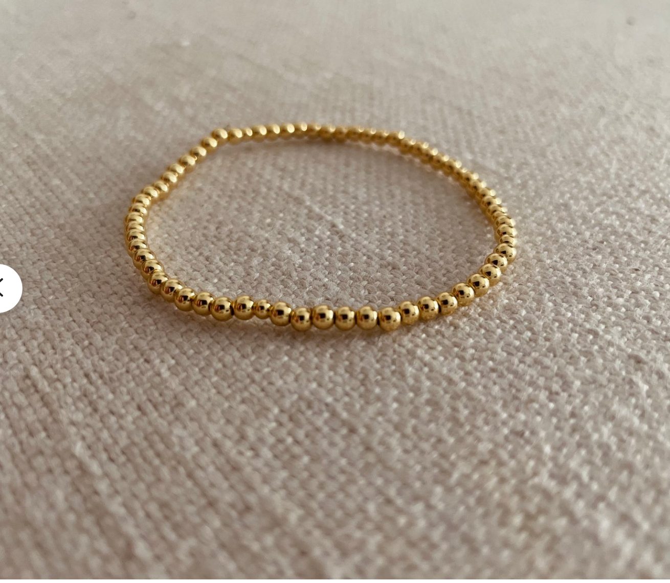 NEW 3mm Gold Bead Bracelet