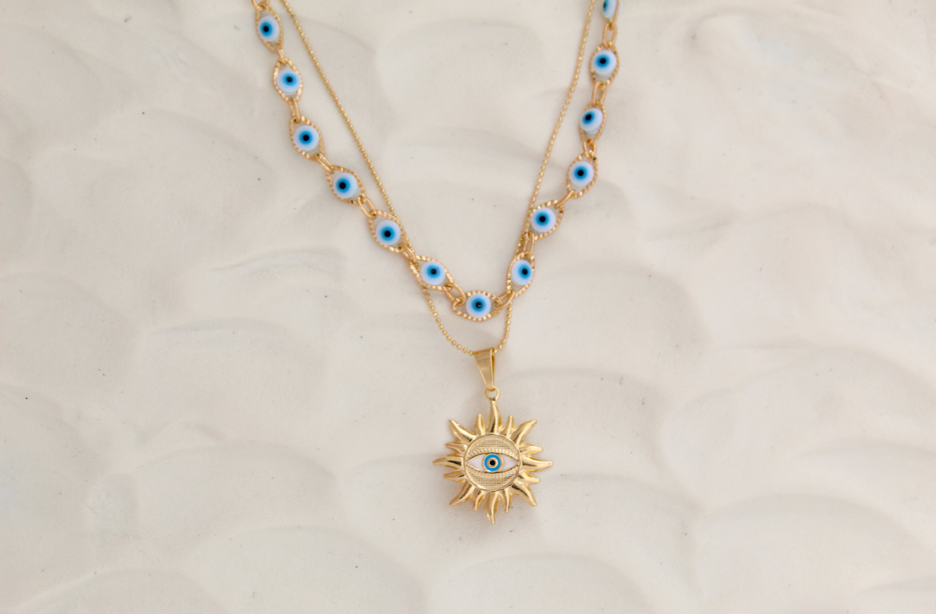 Sapphire Evil Eye Necklaces Choker