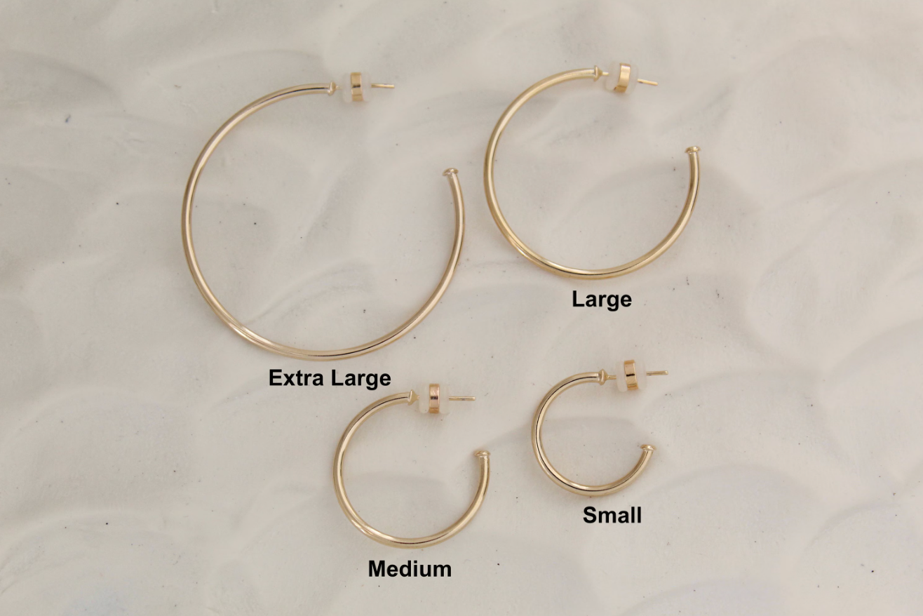 Thin Plain Light Hoop Minimalist Earrings