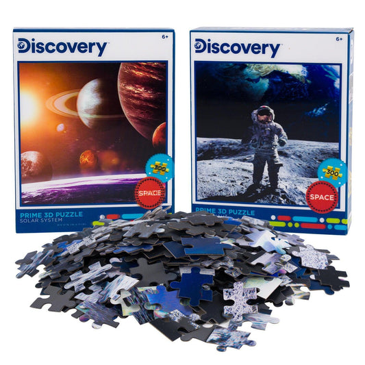 Solar System & Astronaut Set of 2 300 Piece Lenticular Jigsaw Puzzles Prime 3D