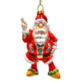 Groovy Santa Eclectic Hippie Glass Christmas Ornament, Unique Hippy Tree Decor