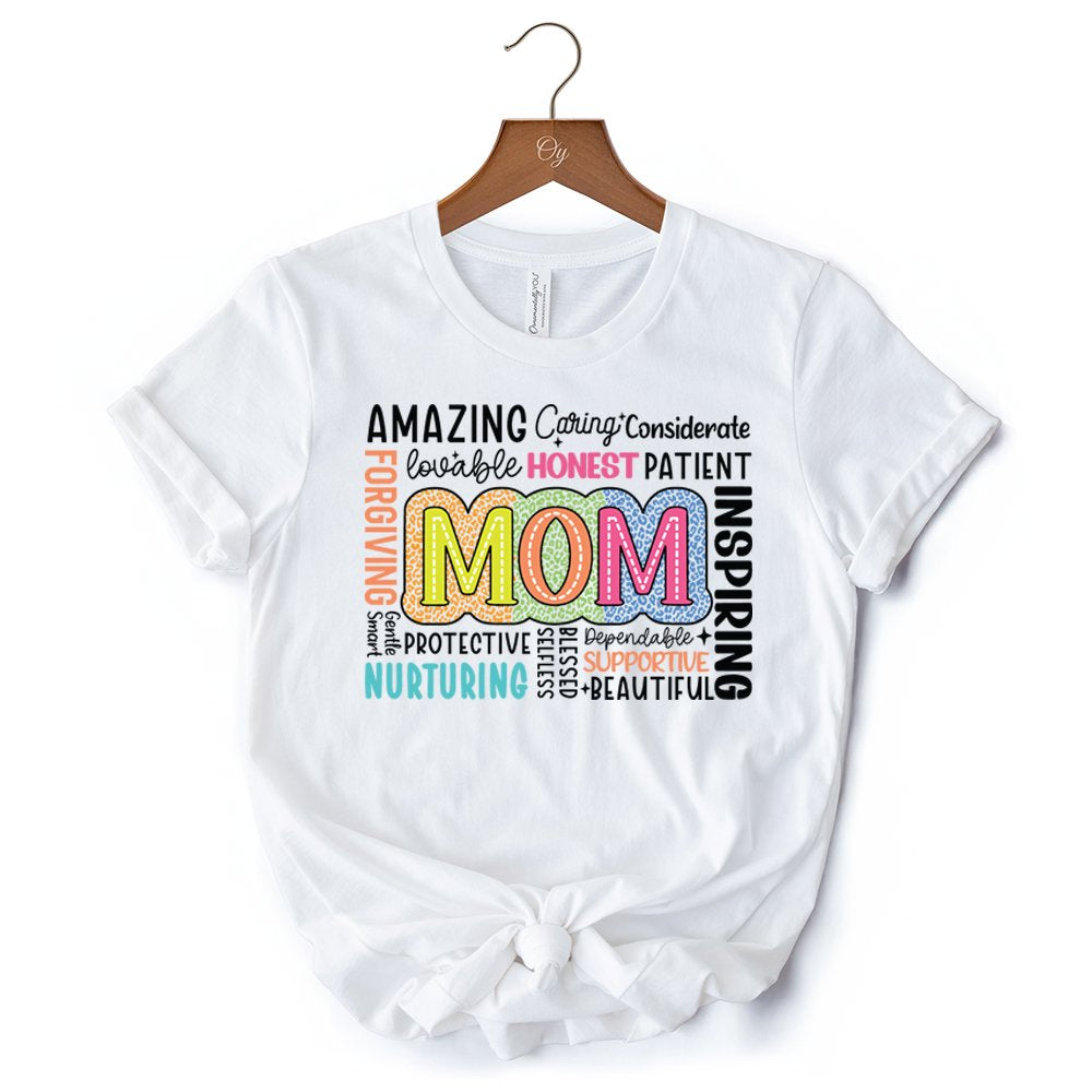 Inspirational Mom Life T-Shirt, White Stylish Casual Women's Tee