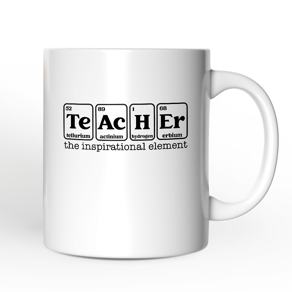 Teacher The Inspirational Element Personalized Mug, Periodic Table Appreciation Gift with Custom Name