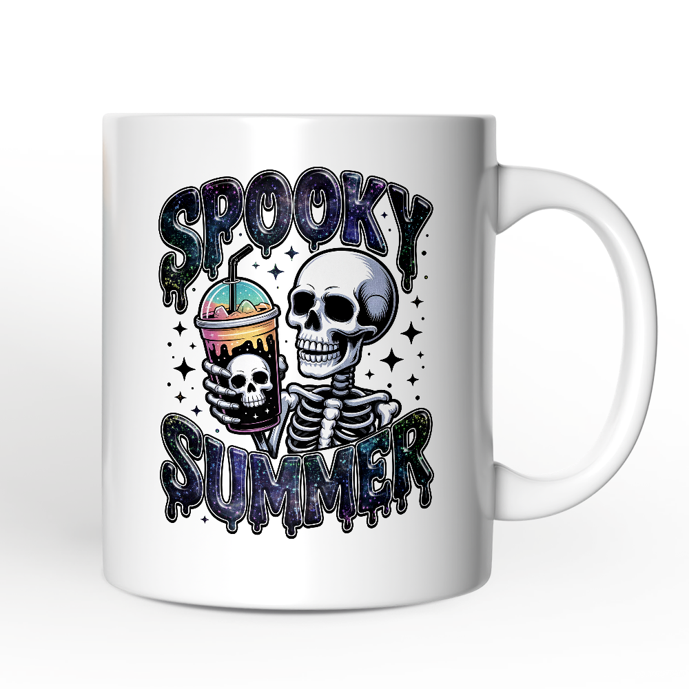 Spooky Summer Skeleton Personalized Mug, Snarky Halloween Coffee Gift with Custom Name