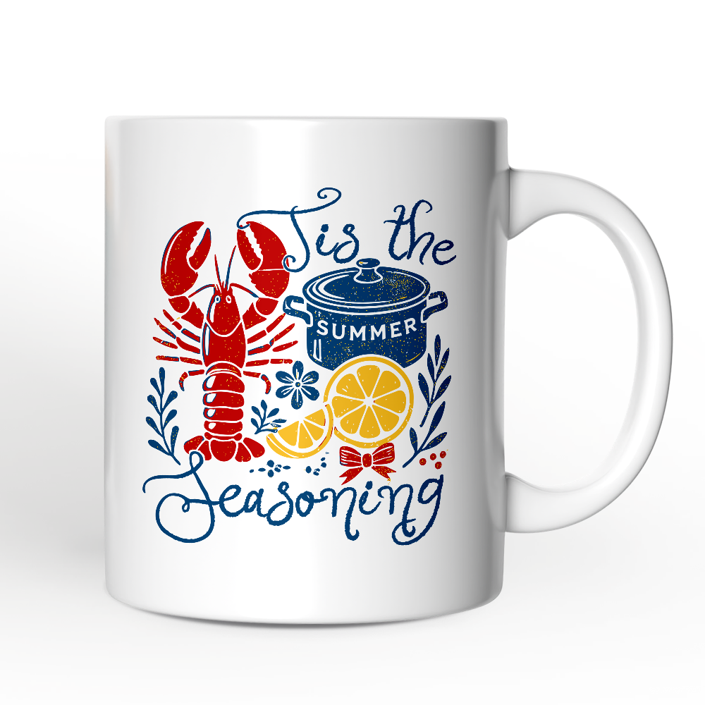 Crawfish Boil Season Summer Personalized Mug, Seafood Funny Retro Gift with Custom Name