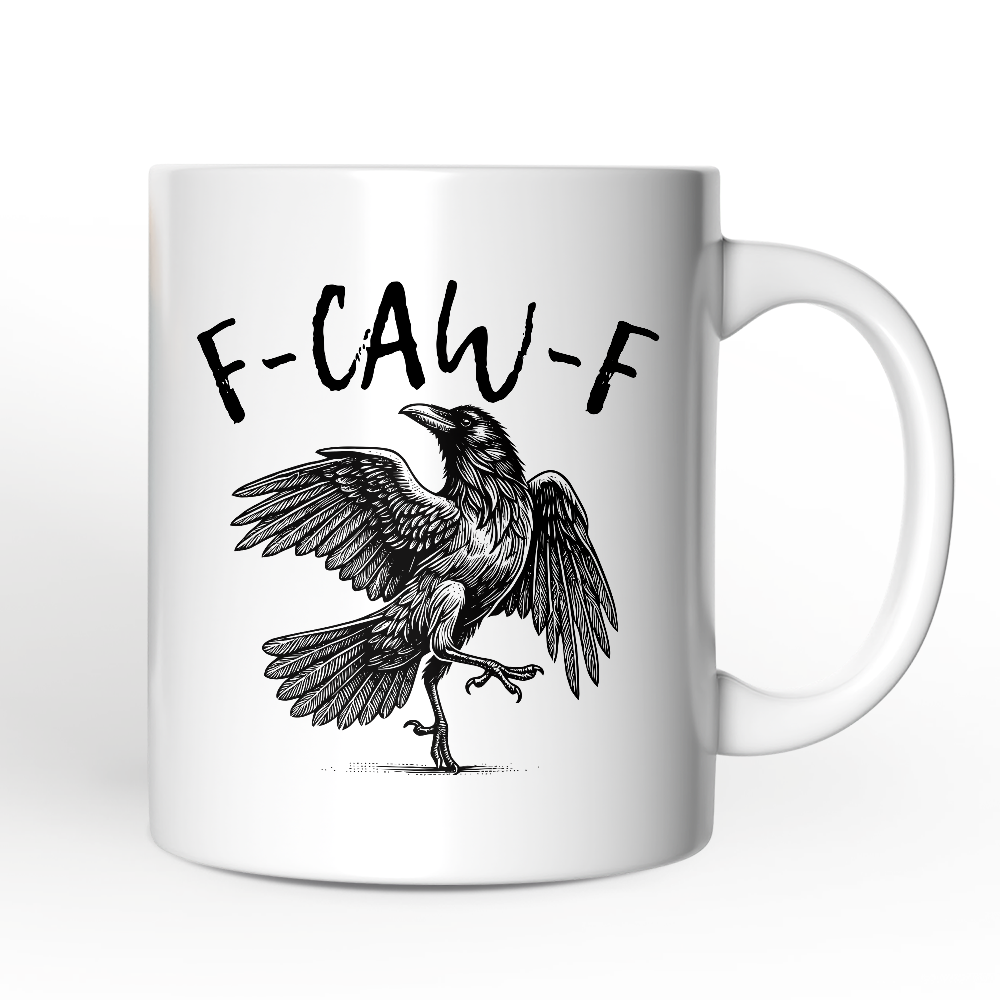 F-CAW-F Gothic Raven Personalized Mug, Snarky Halloween Gift with Custom Name