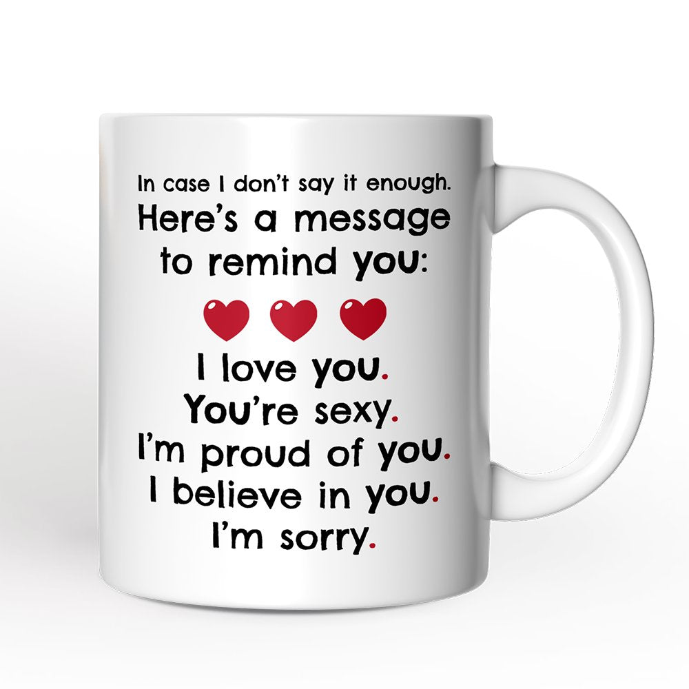 All The Things to Say Heartful Message Personalized Mug, Romantic Sincere Gift For Husband or Wife With Custom Name
