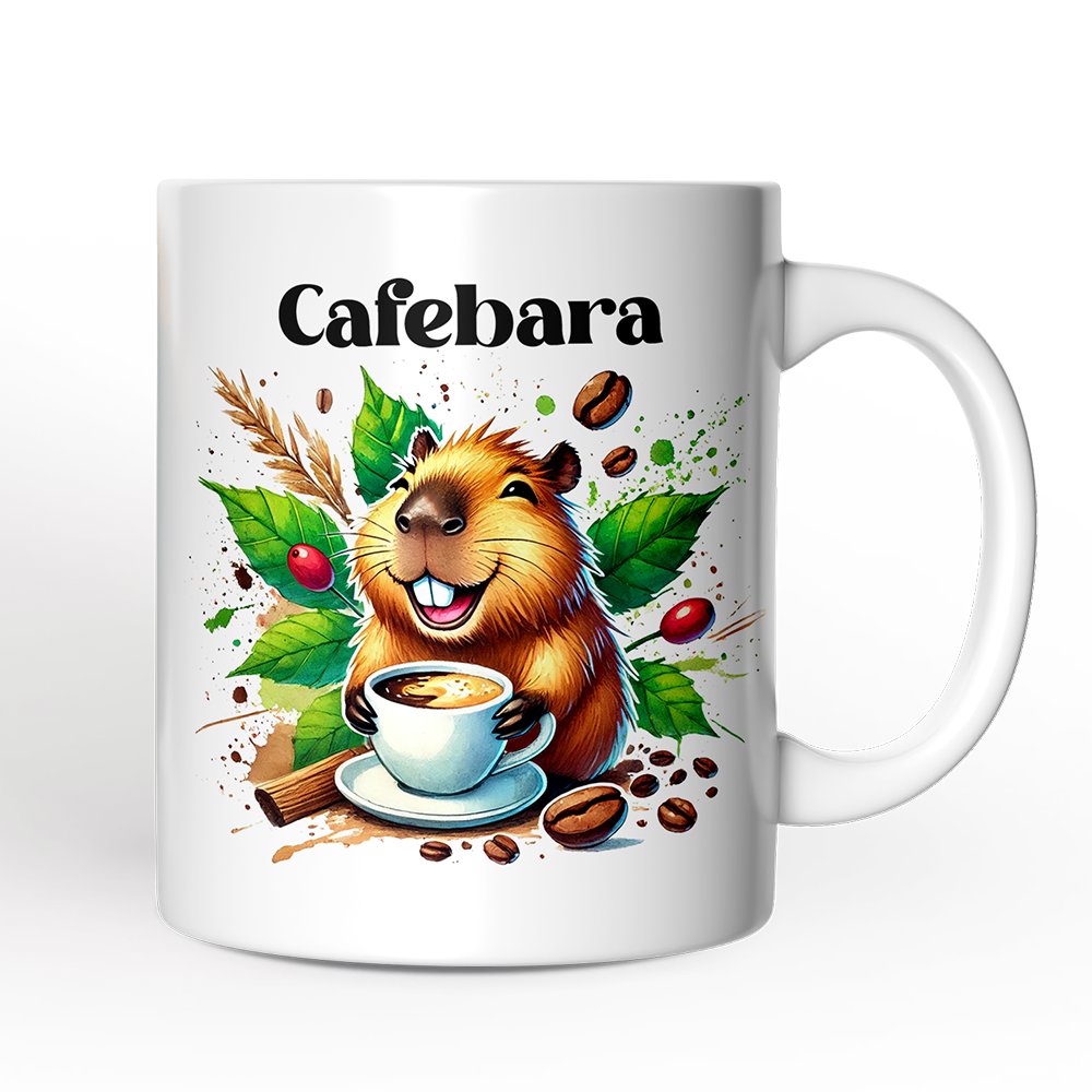 Cafebara Personalized Mug, Coffee and Capybara Lover Gift With Custom Name