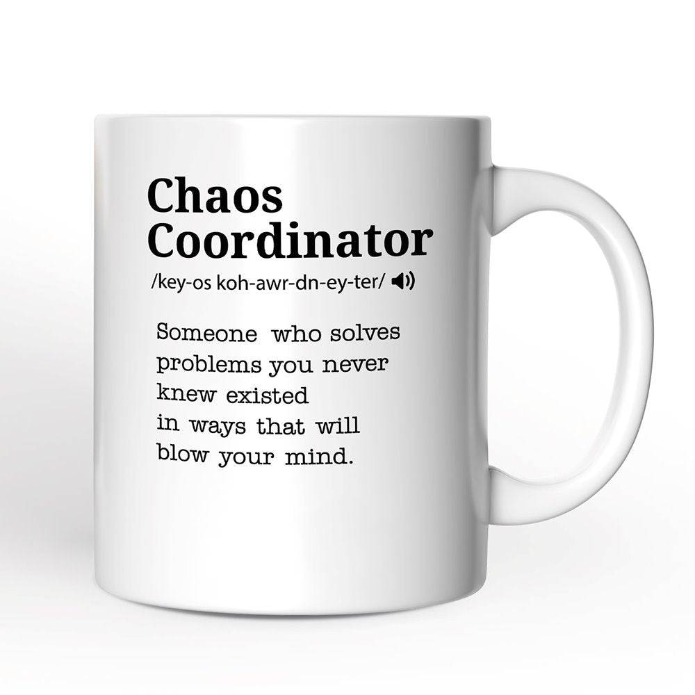 Chaos Coordinator Definition Personalized Mug, Funny Gift For Her With Name