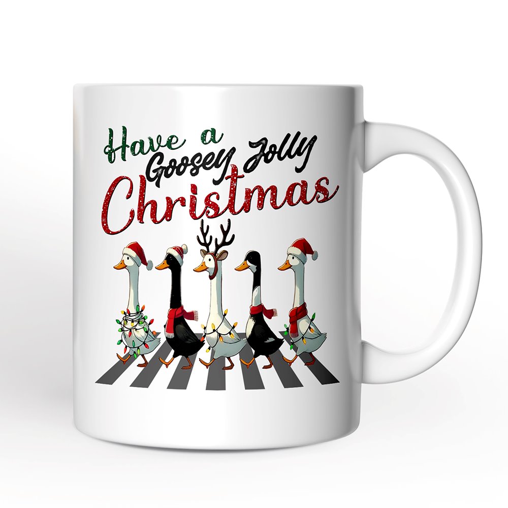 Goosey Jolly Christmas Personalized Mug, Funny Farm Lover Gift with Custom Name