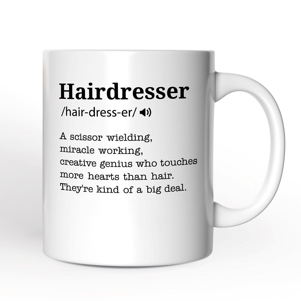 Hairdresser Definition Personalized Mug, Funny Stylist Gift With Custom Name
