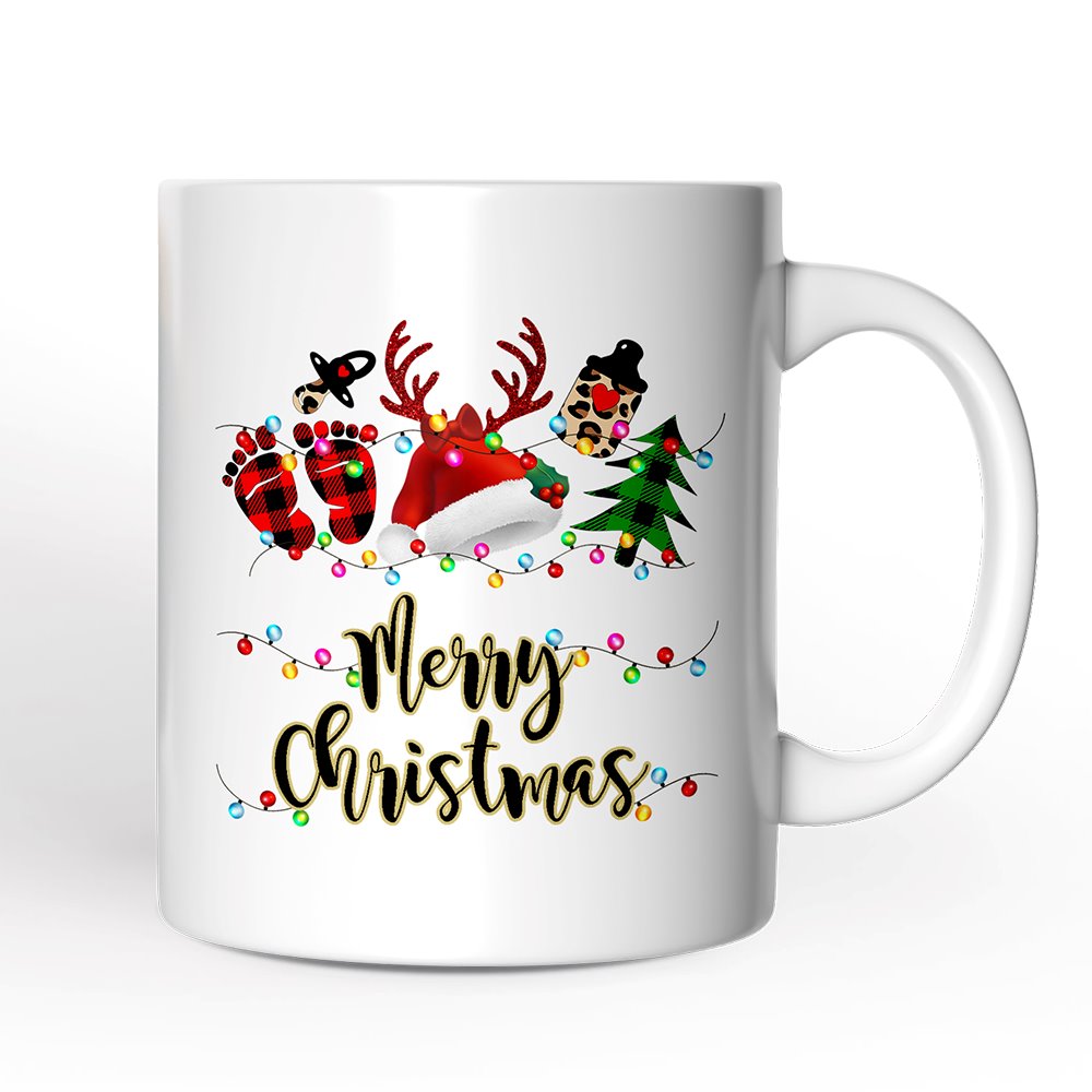 Personalized Mug Baby Christmas Buffalo Plaid Gift