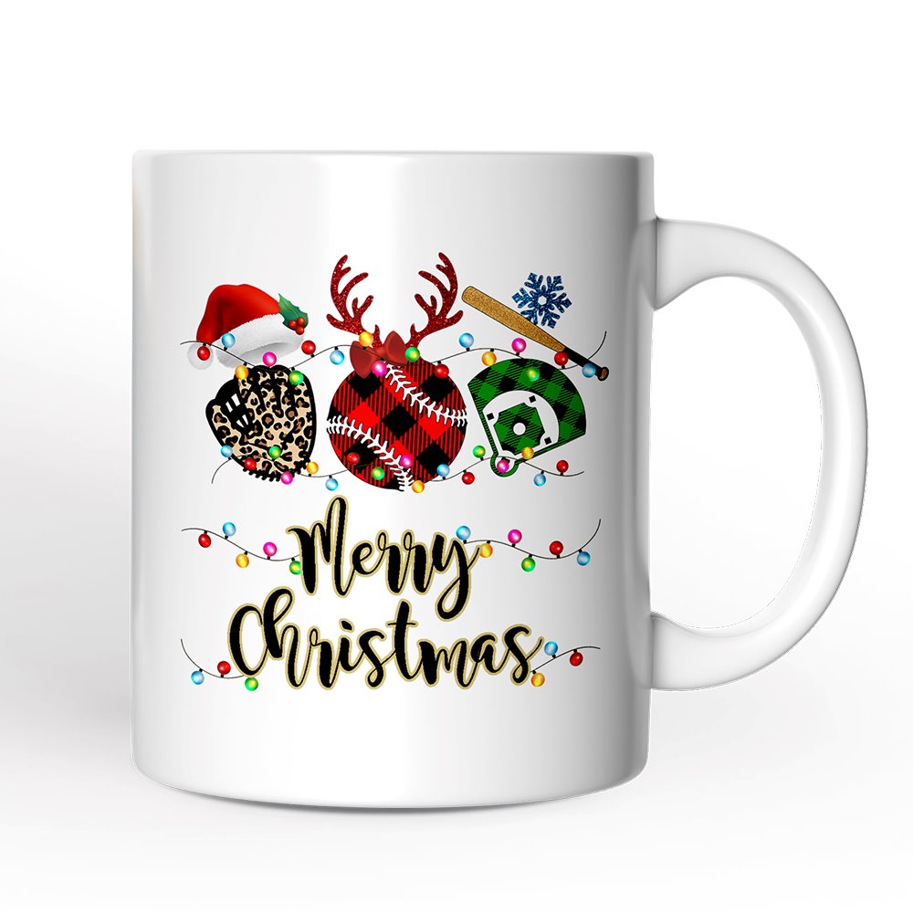 Personalized Mug Baseball Buffalo Plaid Christmas, Team and Coaches Gift