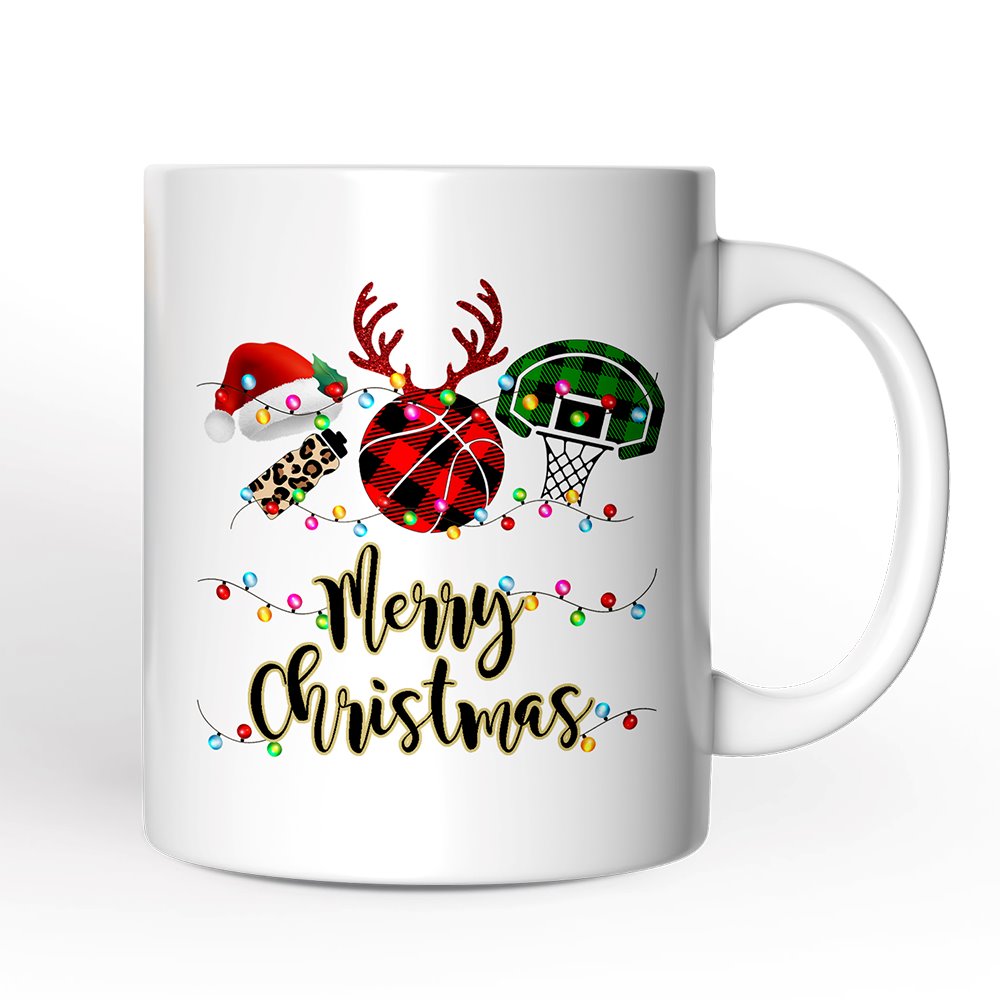 Personalized Mug Basketball Buffalo Plaid Christmas, Team and Coaches Gift