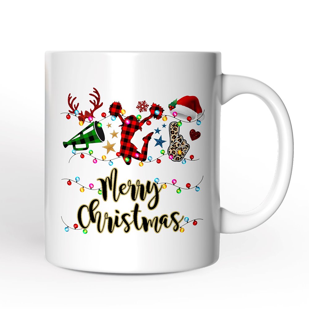 Personalized Mug Cheer Buffalo Plaid Christmas, Cheer Team or Coach Gift
