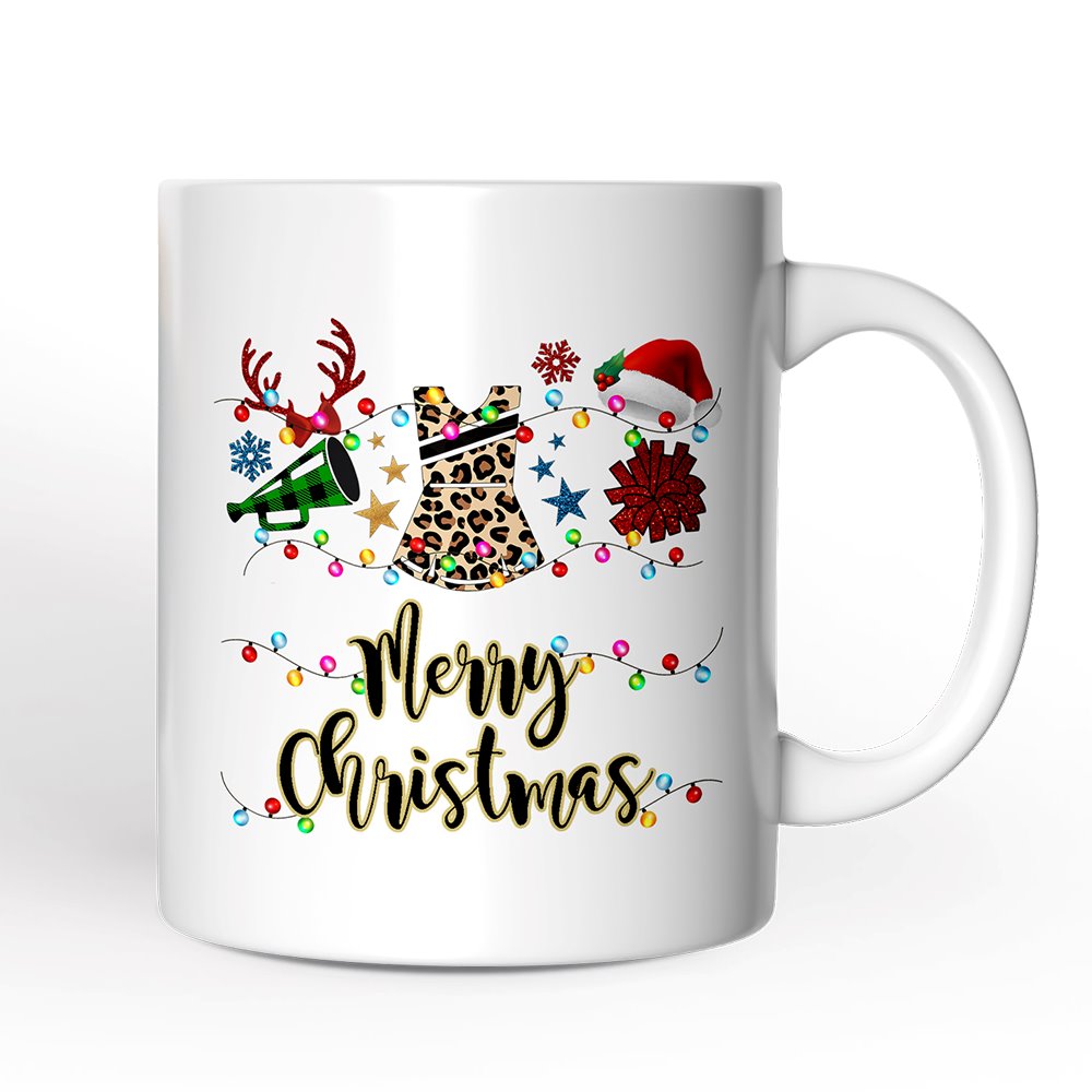 Personalized Mug Cheerleader Buffalo Plaid Christmas, Cheer Mom Gift