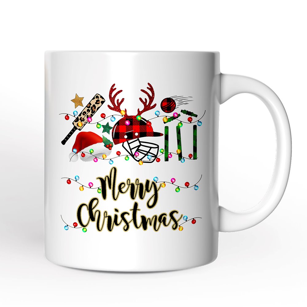 Personalized Mug Cricket Buffalo Plaid Christmas, Team and Coaches Gift