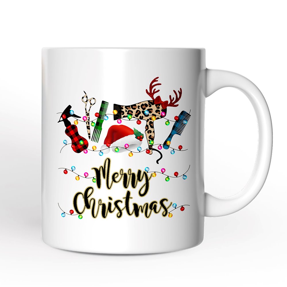 Personalized Mug Hair Stylist Buffalo Plaid Christmas, Hair Hustler Gift