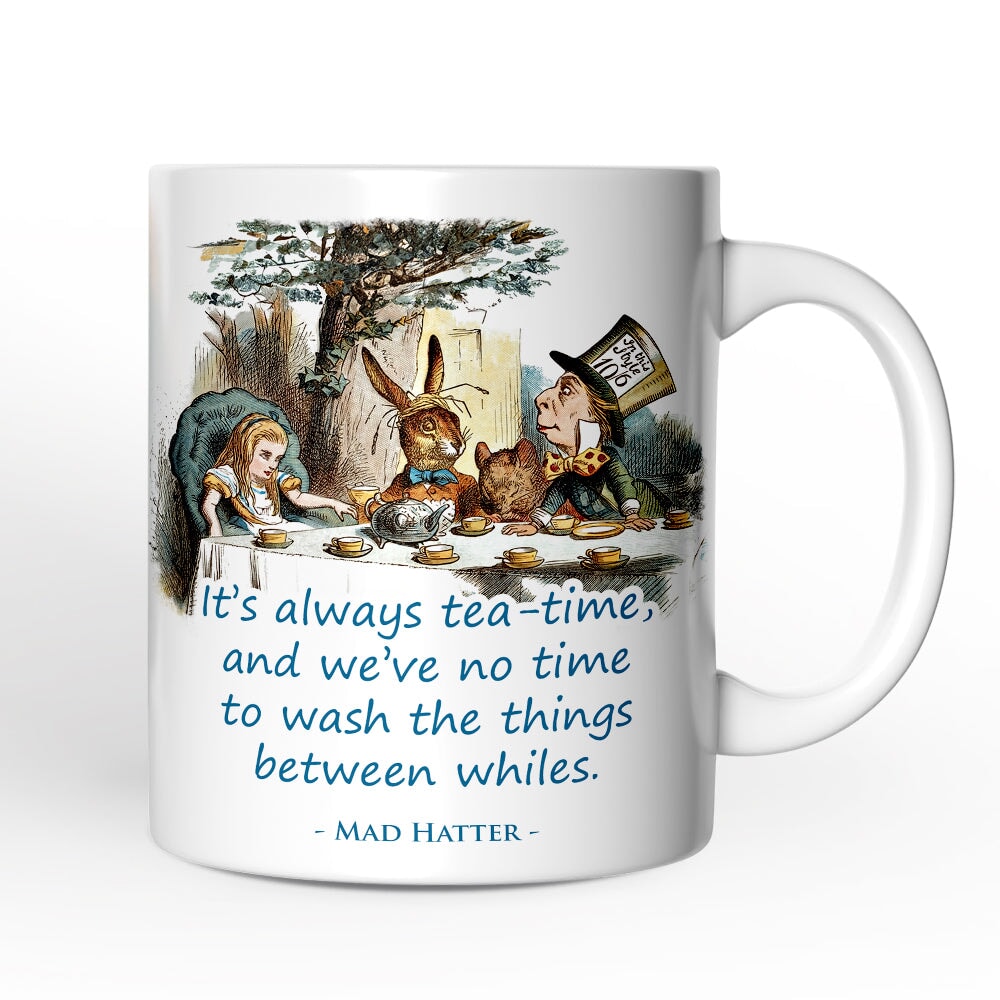 Personalized Mug It's Always Tea Time, Vintage Alice in Mad Tea Party
