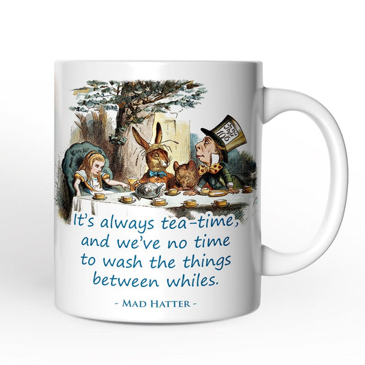 Personalized Mug It's Always Tea Time, Vintage Alice in Mad Tea Party