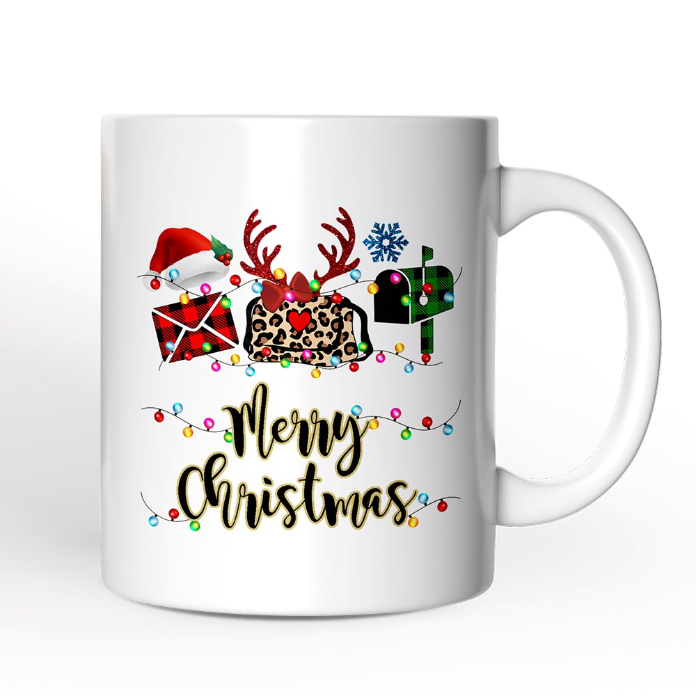 Personalized Mug Postal Worker Buffalo Plaid Christmas Gift