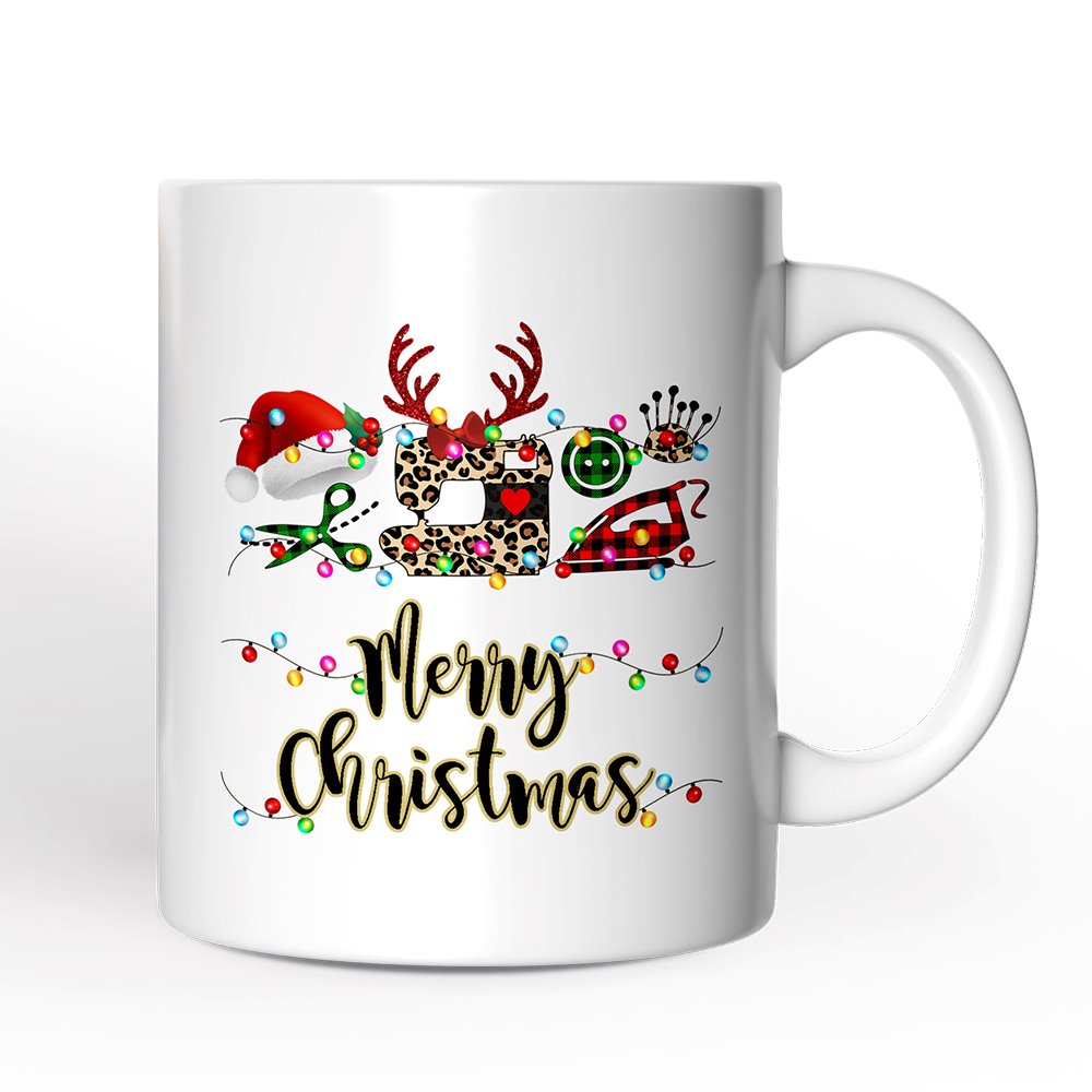 Personalized Mug Sewing Buffalo Plaid Christmas, Clothing Stylist Gift