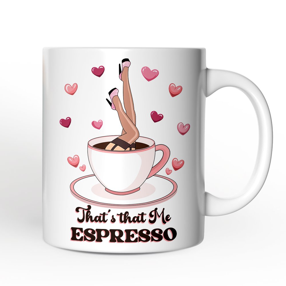 That’s That Me Expresso Vibe Personalized Mug, Retro Girls Valentine and Galentine Gift With Custom Name