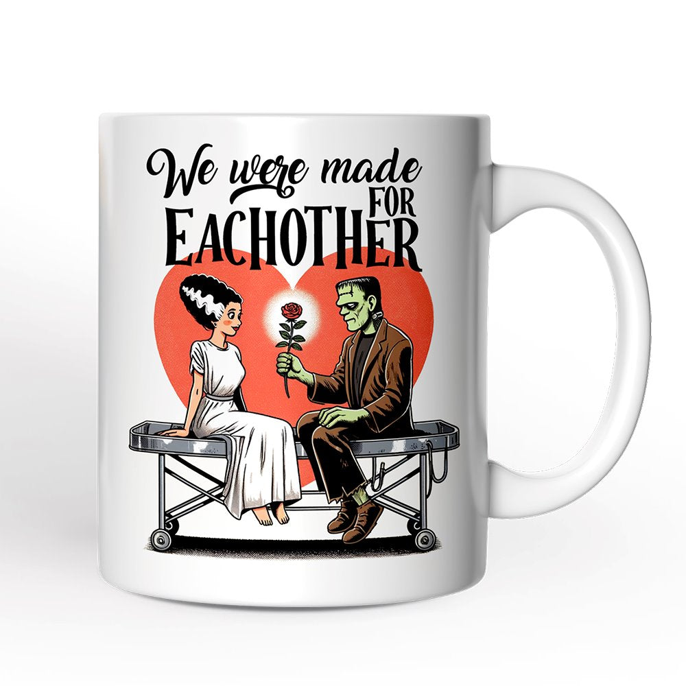 Vintage Frankenstein and Bride Personalized Mug for Couple, We Were Made for Each Other Vintage Romantic Gift With Custom Names