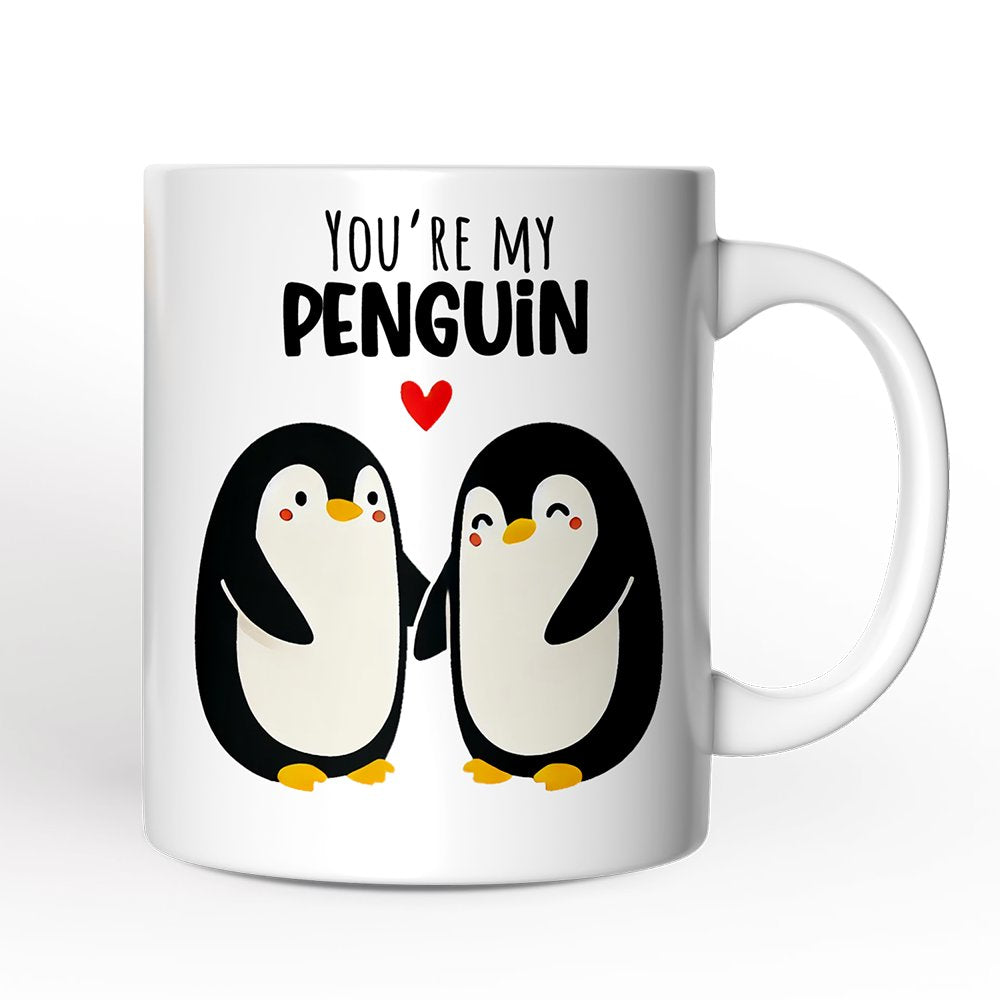 You're my Penguin Personalized Mug for Couple, Mate for Life Adorable Penguin Lover Gift With Custom Names