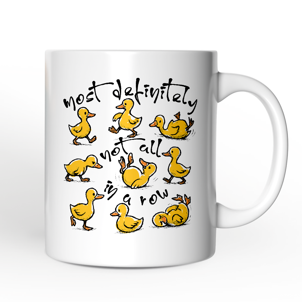 Funny Ducks Not All in a Row Sarcastic Personalized Mug, Mental Health Motivational Gift with Custom Name