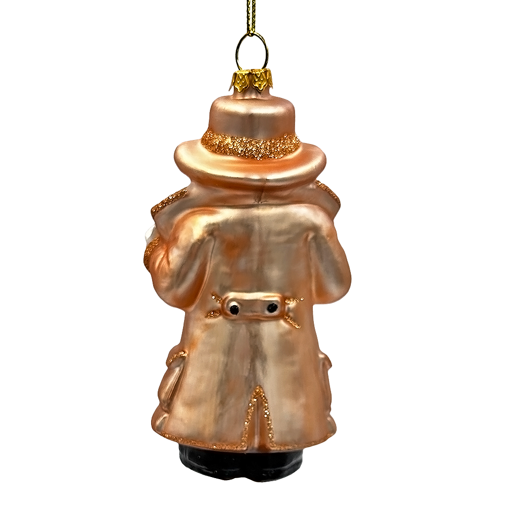 Santa the Detective Glass Christmas Ornament, Criminal Police Investigator Gift
