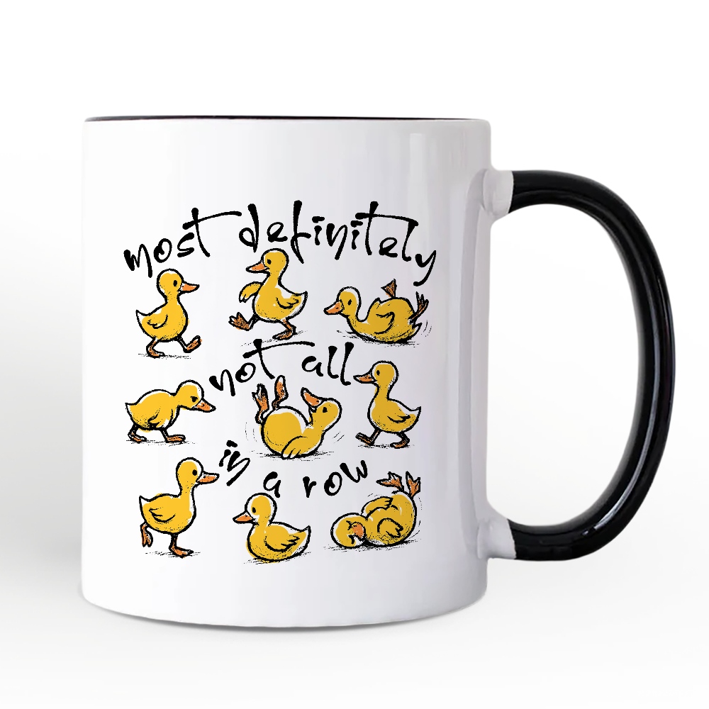 Funny Ducks Not All in a Row Sarcastic Personalized Mug, Mental Health Motivational Gift with Custom Name