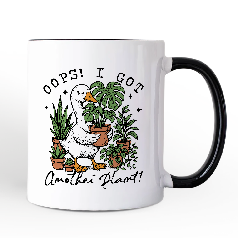 Oops I Got Another Plant Goose Personalized Mug, Sarcastic Gardening Humor Gift with Custom Name